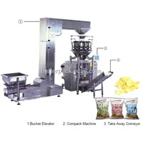 Automatic sugar rice beans nuts weighing vertical forming filling packing system