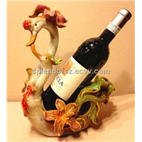 Ceramic / Pottery handicraft, Swan style bottle holder, fashion decoration / holidays gift.