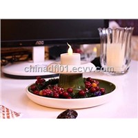Ceramic cream layer plate candle holder for tealight