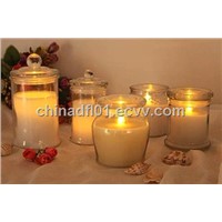 Flameless wax jar candle/dual timer
