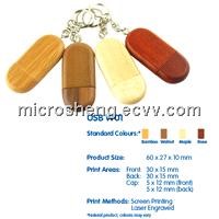 Keychain Wooden USB Flash Drive
