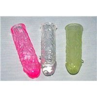 Mix-color ultra soft Crystal wolf teeth penis sleeve, dildo condoms,cockring for penis