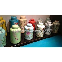 Porcelain/ Ceramic Tea Caddy, Customized Pattern