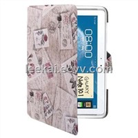 Postcard Pattern Leather Case with Holder for Samsung Galaxy Note (10.1)/N8000/N8010