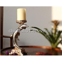 Resin Silver Dolphin candle holder for LED candle
