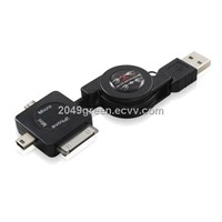 Retractable USB to Mini/Micro usb and 30pin Dock - NEW