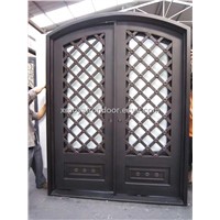 Unique home designs wrought iron grill double security door