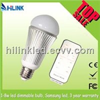 free samples 8w led dimmable bulb light with remote