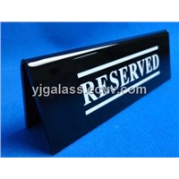 plexiglass reserved card