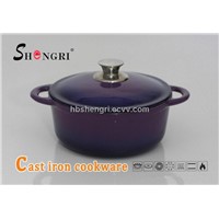 Cast iron enamel cookware saucepan