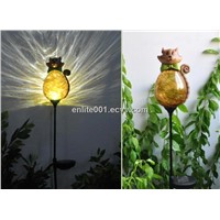 Solar Garden Decoration Stake Light,Glass+Resin,NICD Rechargeable Battery,8 Hours Lighting Time