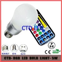 5W RGB LED Bulbs E27 With Remote Control