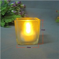 Blinking And Romantic Crackle Candle Glass