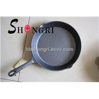 Cast iron cookware frying pan with long handle