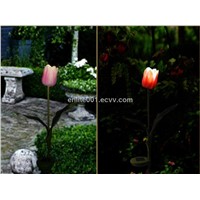 PU Tulip Flower,Solar Garden Decoration Light,1pcs White Led Lamp, NICD Battery,Auto On and Off
