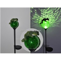 Solar Garden Light With Frog,Glass+Resin,LED Lamp,NICD Rechargeable Battery,8 Hours Lighting Time