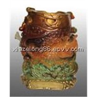 bronze and brass brush pot