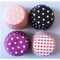 polka dots cupcake liners, muffin cases for cup cake baking