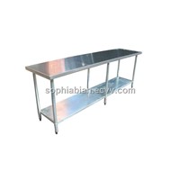 stainless steel restaurant/hotel long work table