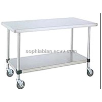 stainless steel work table with wheels