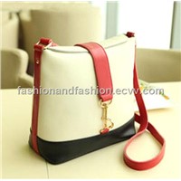 Leather Bucket Bag Korean Handbags 2012 New Institute Wind Hit the Color Simulation