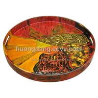 lacquer round tray
