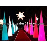 Inflatable lighting cone for decoration