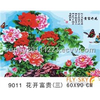 60*90cm canvas flower oil painting by numbers set for wall art decoration