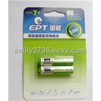 AAA NiMH Rechargeable Battery with 900mAh Capacity and 1.2V Nominal Voltage