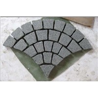 Fan-shaped porphyry stone on mesh