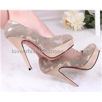 Fashionable tiger skin pattern color matching red bottom pumps Z0043