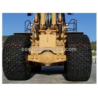 Forklift truck tyre protection chain