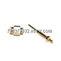 Gold-plated Precision Turned Parts, Made of Brass, Used in Electronic Metal Component