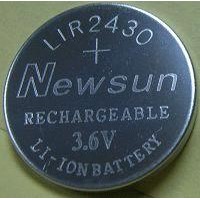 LIR2430 lithium ion rechargeable button cell battery