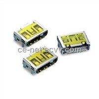 Mini HDMI/HDMI C Connector with SMT Type and 19 Contacts