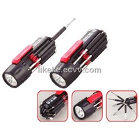 Multi function screwdriver with LED torch