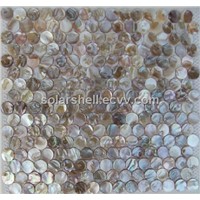 Rainbow dapple color freshwater shell mosaic