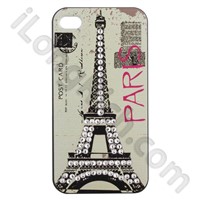 ShoujiDIY Decorated By Dimond Style Hard Plastic Cases For iPhone 4/4S-Eifel Tower