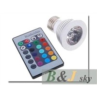 Top quality,factory supply,3W RGB LED lamp,16 colors change,GU10,E27,MR16 bulb light+remote control
