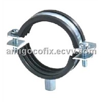 Two screws pipe clamp with rubber