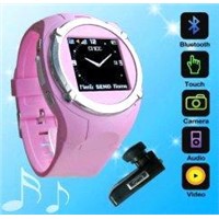Waterproof Touchscreen Bluetooth GSM Multimedia Phone Watch with 1GB TF Card