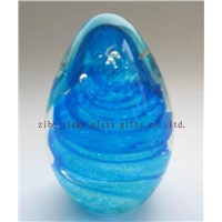 egg shape glass paperweight(5723)