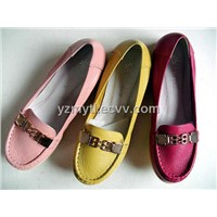 fashion ladies flat leather spring shoes