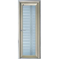 interior aluminum door moistureproof and corrosion-resistant with double-glazed glass does not fade