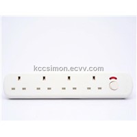 Unfused 4 Gang Extension Socket with Switch &amp;amp; Neon w/without cable