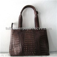 crocodile leather handbag