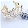 2012 new style gold plating bangles jewelry with pearl and rhinestone