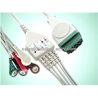 GE-Marqutte one piece type 5 lead ECG cable with clip,