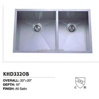 Handmade Under mount kitchen sinks of KHD3320B with CUPC