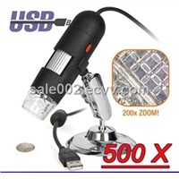 200X / 500X(optional) telescope 1.3 Mega Pixels 8-LED USB Digital Microscope